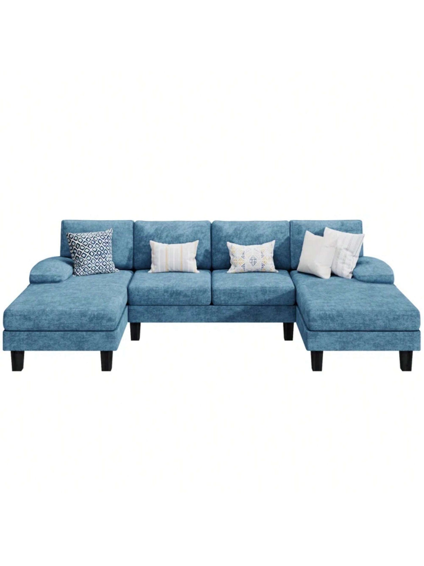 Furniwell Sectional Sofa Couches for Living Room, U Shaped Modular Sectional Sofa, Convertible Sofa Bed 6 Seats Sectional Sleeper Sofa Comfy Couch with Adjustable Backrest
