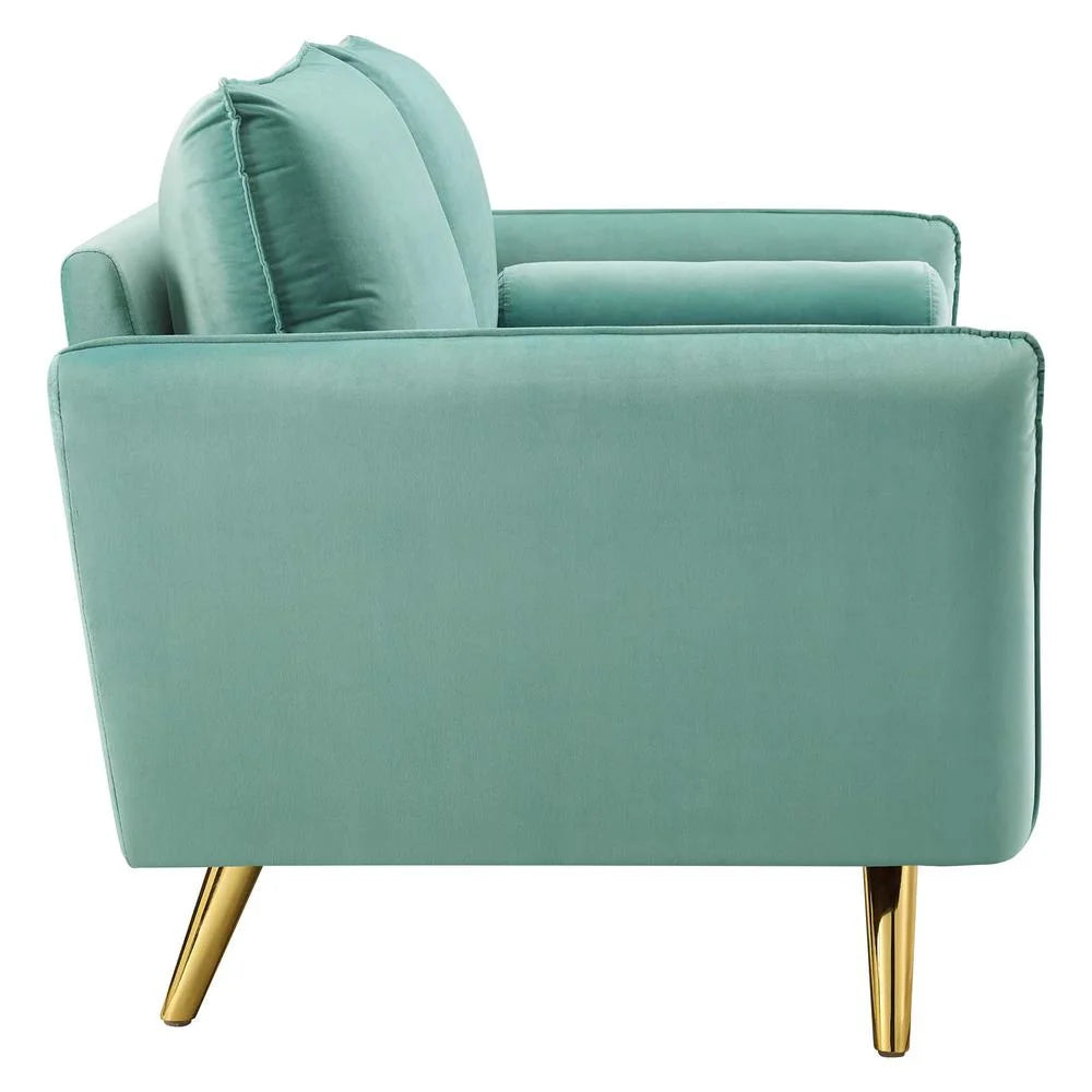 Revive Performance Velvet Sofa in Mint