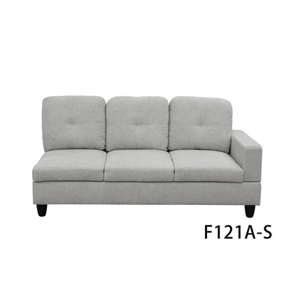 Couch Sofa Set, Modern L-Shaped Sofa Living Room Furniture Set, Chenille Finish Sectional Sofa Set for Apartment, Off-White(Without Ottoman)