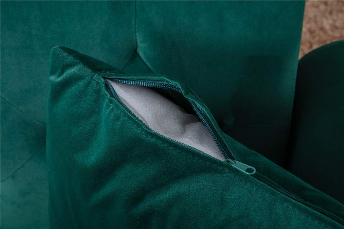 63" ccent Sof, Mid Century Modern Velvet Fbric Couch, Convertible Futon Sof Bed ，Recliner Couch ccent Sof Loveset Sof with Gold Metl Feet (Green)