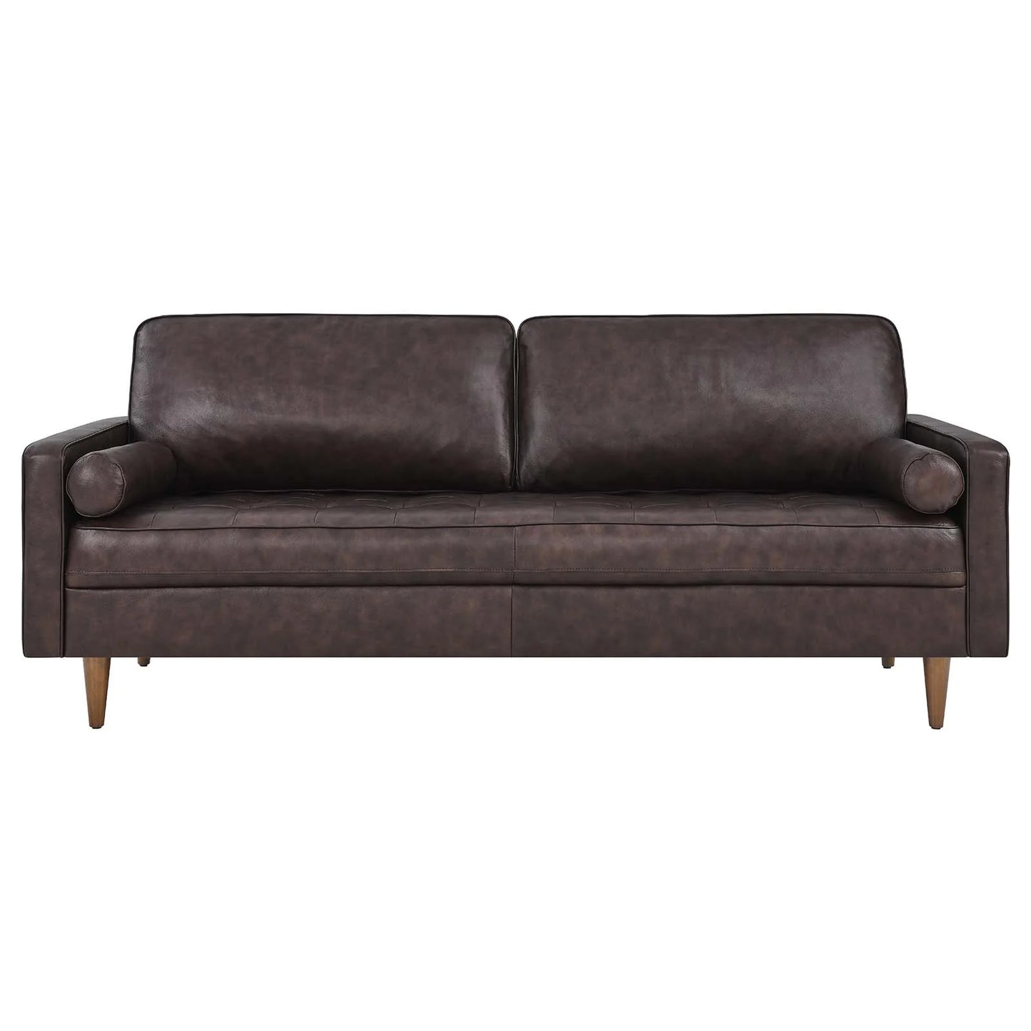 Valour 81" Leather Sofa in Brown