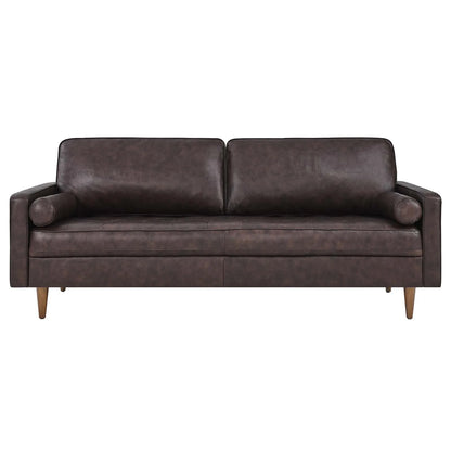 Valour 81" Leather Sofa in Brown