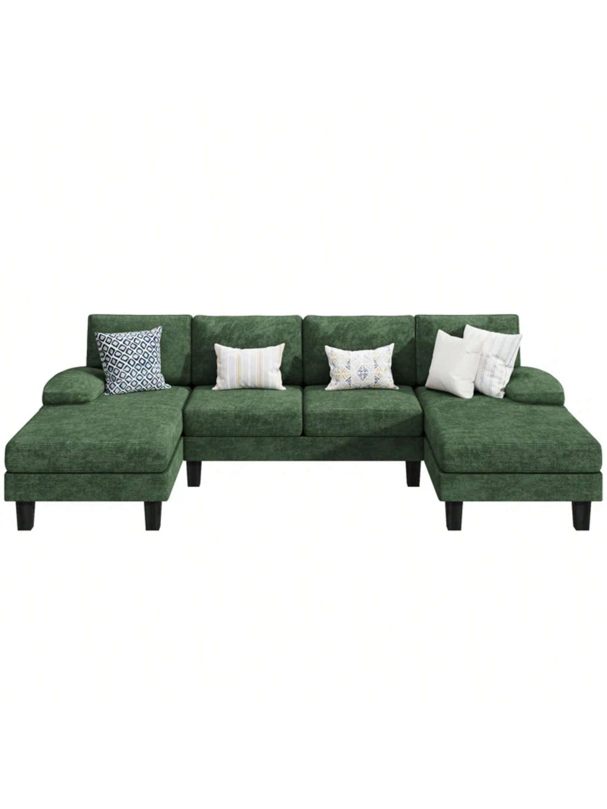 Furniwell Sectional Sofa Couches for Living Room, U Shaped Modular Sectional Sofa, Convertible Sofa Bed 6 Seats Sectional Sleeper Sofa Comfy Couch with Adjustable Backrest