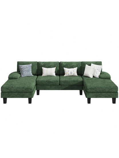 Furniwell Sectional Sofa Couches for Living Room, U Shaped Modular Sectional Sofa, Convertible Sofa Bed 6 Seats Sectional Sleeper Sofa Comfy Couch with Adjustable Backrest
