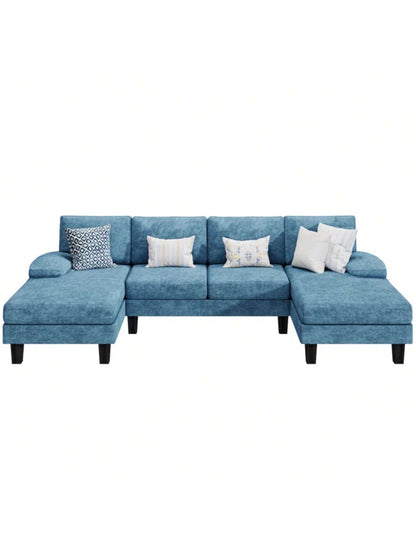 Furniwell Sectional Sofa Couches for Living Room, U Shaped Modular Sectional Sofa, Convertible Sofa Bed 6 Seats Sectional Sleeper Sofa Comfy Couch with Adjustable Backrest