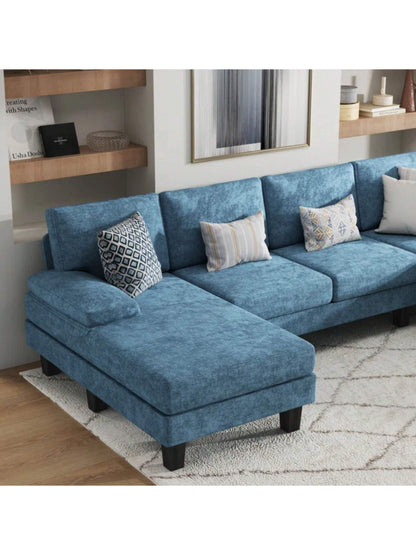 Furniwell Sectional Sofa Couches for Living Room, U Shaped Modular Sectional Sofa, Convertible Sofa Bed 6 Seats Sectional Sleeper Sofa Comfy Couch with Adjustable Backrest