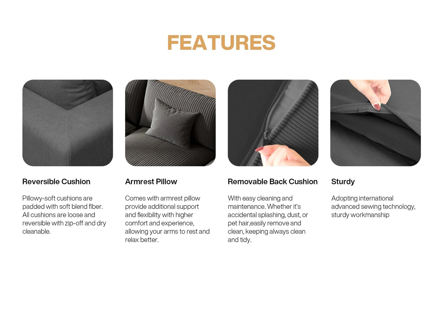 156'' Oversized Sectional Sofa, Modular Sofa with Ottoman, Cloud Couch,Deep Seating Sofa Modern Living Room/Office (Velvet, Deep Gray-5 Seater)