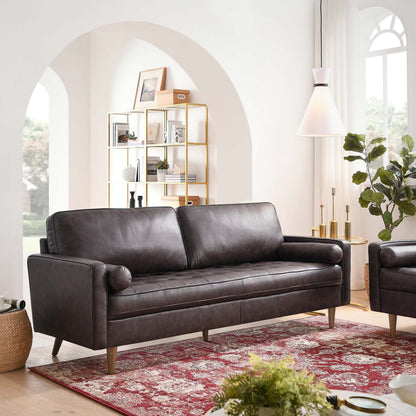 Valour 81" Leather Sofa in Brown