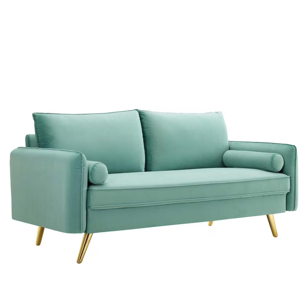 Revive Performance Velvet Sofa in Mint