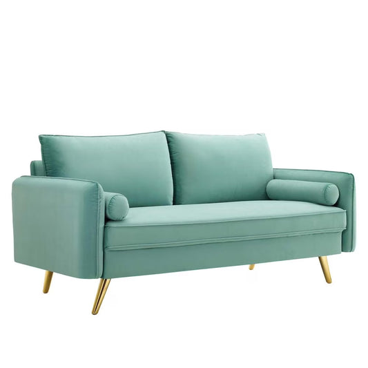 Revive Performance Velvet Sofa in Mint