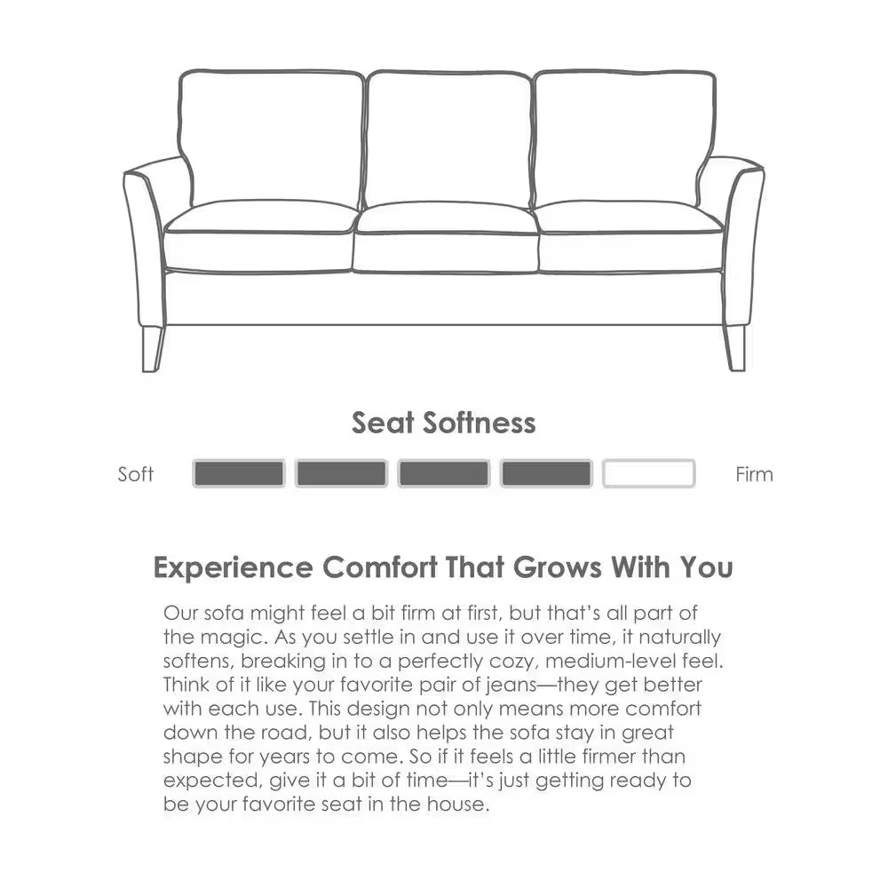 Doherty 79.9 In. Modern Flared Arm Fabric Sofa in Oyster Beige