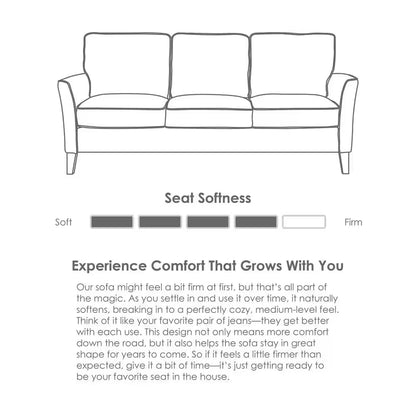 Doherty 79.9 In. Modern Flared Arm Fabric Sofa in Oyster Beige