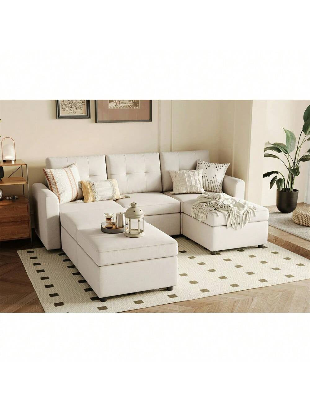 LINSY HOME Oversized Sofa, Sofa Bed Couch with Storage, U Shaped Couches Corner Sofa for Living Room