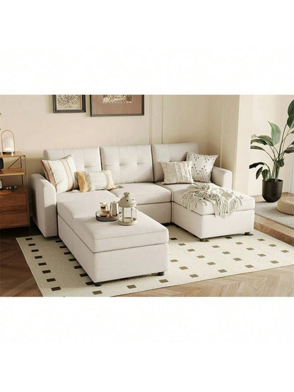 LINSY HOME Oversized Sofa, Sofa Bed Couch with Storage, U Shaped Couches Corner Sofa for Living Room