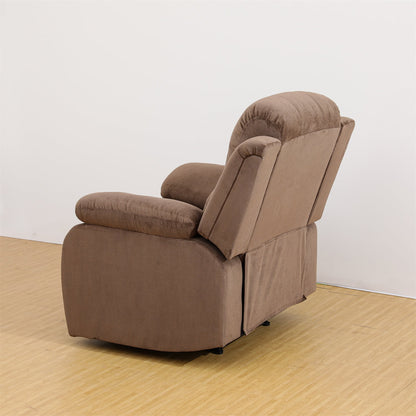 Corduroy Manual Single Rocker Recliner Sofa, Heavy Duty Reclining Chair for Home with Overstuffed Arm and Back, Brown