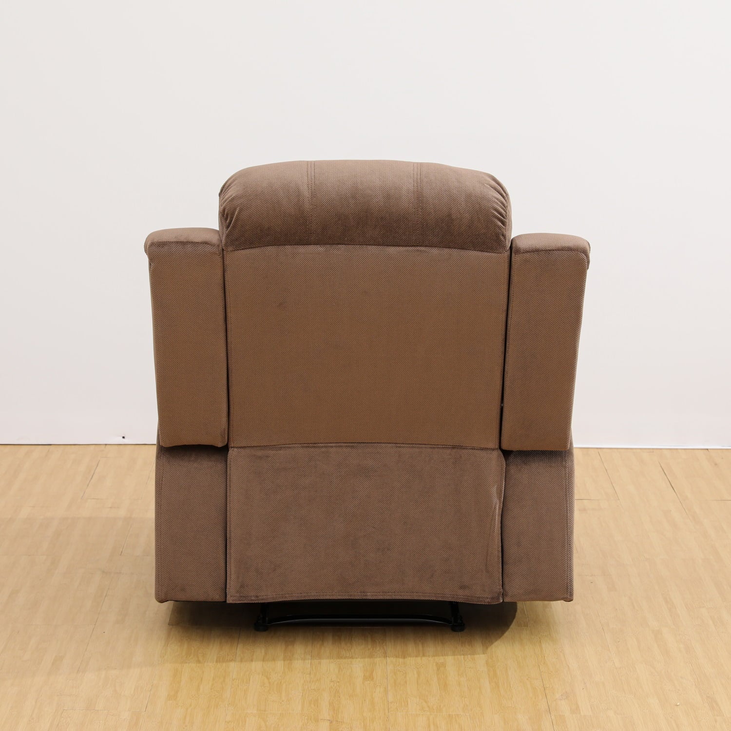 Corduroy Manual Single Rocker Recliner Sofa, Heavy Duty Reclining Chair for Home with Overstuffed Arm and Back, Brown