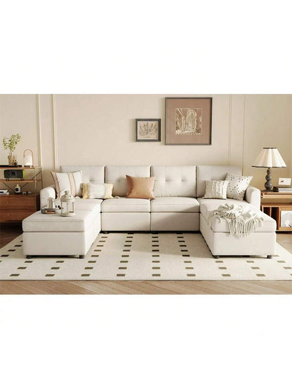 LINSY HOME Oversized Sofa, Sofa Bed Couch with Storage, U Shaped Couches Corner Sofa for Living Room