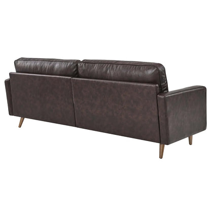 Valour 88" Leather Sofa in Brown