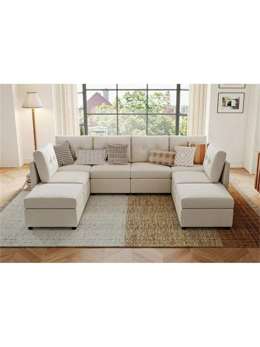 LINSY HOME Oversized Sofa, Sofa Bed Couch with Storage, U Shaped Couches Corner Sofa for Living Room