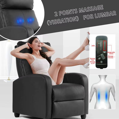 Recliner Chair for Living Room Massage Reading Sofa Home Theater Seating Modern Reclining Easy Lounge with PU Leather Padded