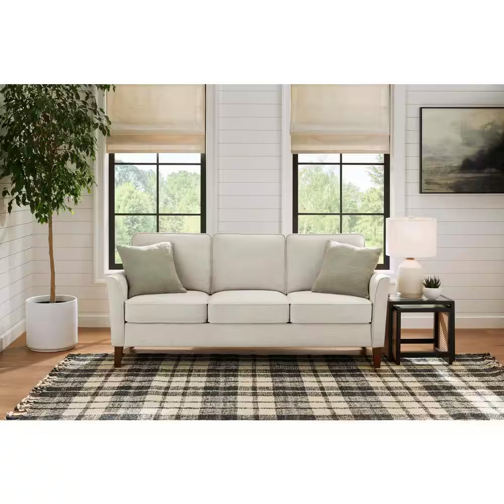 Doherty 79.9 In. Modern Flared Arm Fabric Sofa in Oyster Beige