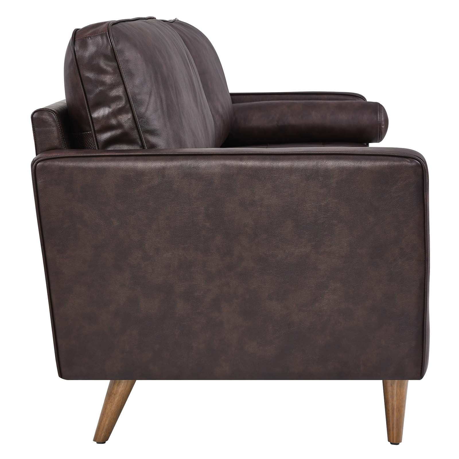Valour 88" Leather Sofa in Brown