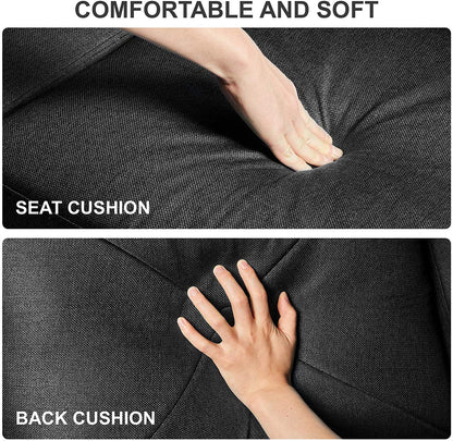 Convertible Sectional L Shaped Sofa with Chaise - Dark Grey