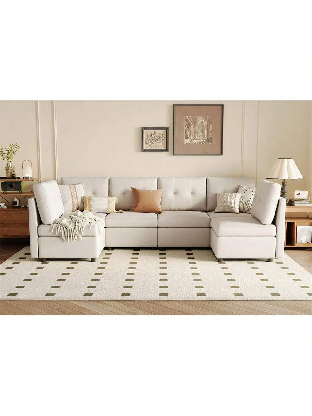 LINSY HOME Oversized Sofa, Sofa Bed Couch with Storage, U Shaped Couches Corner Sofa for Living Room