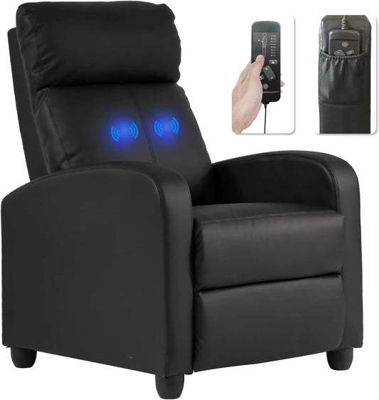 Recliner Chair for Living Room Massage Reading Sofa Home Theater Seating Modern Reclining Easy Lounge with PU Leather Padded