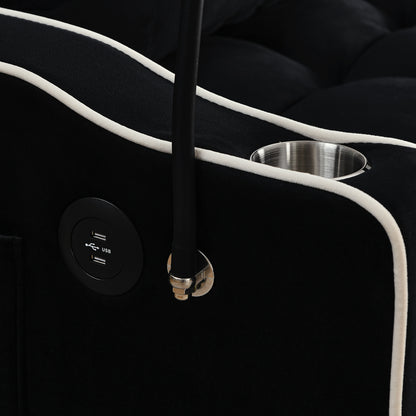 3 in 1 Convertible Sleeper Sofa Bed Loveseat Sofa Couch Pull Out Sofa Bed Black