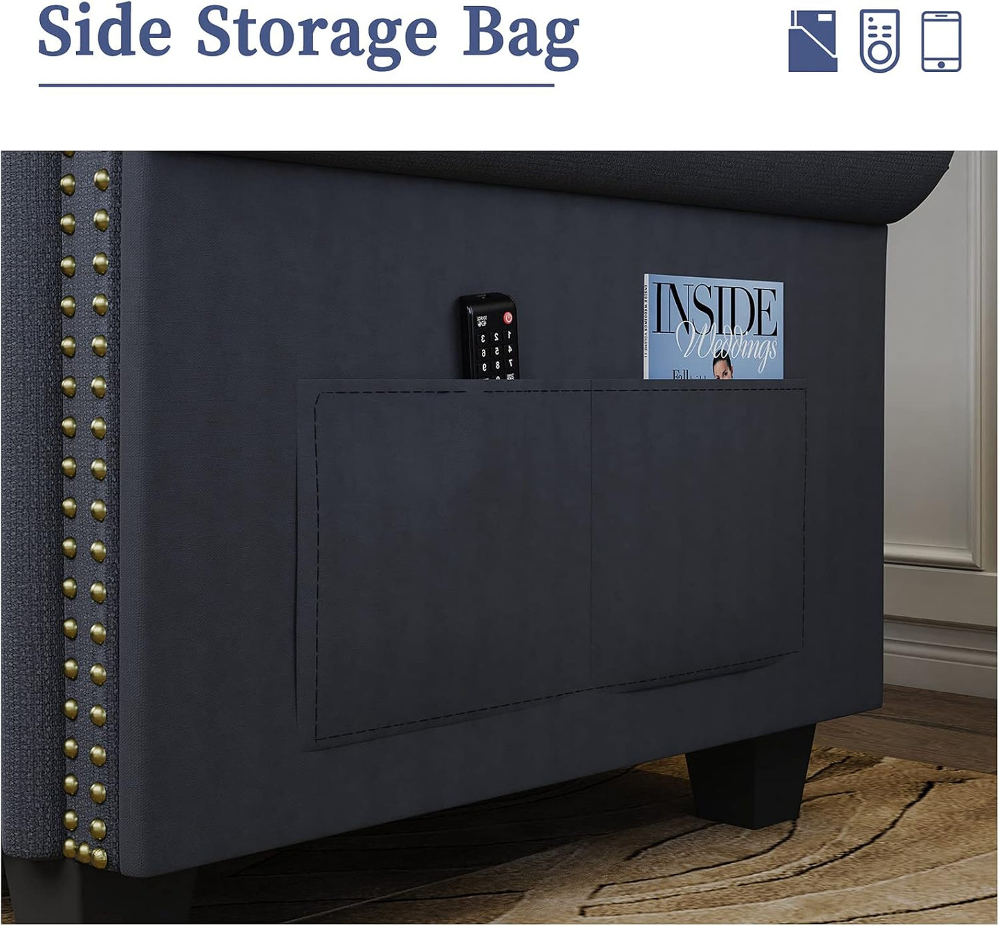 Convertible Sectional Sofa Couch, L Shaped Sofa with Storage Ottoman, Reversible Couch for Living Room, Denim Blue