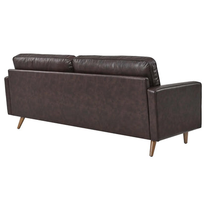Valour 81" Leather Sofa in Brown