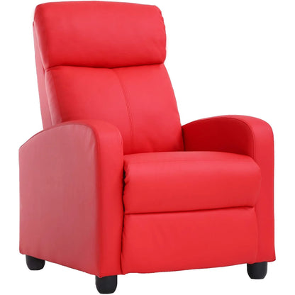 Recliner Chair for Living Room Home Theater Seating Single Reclining Sofa Lounge with Padded Seat Backrest (Red)