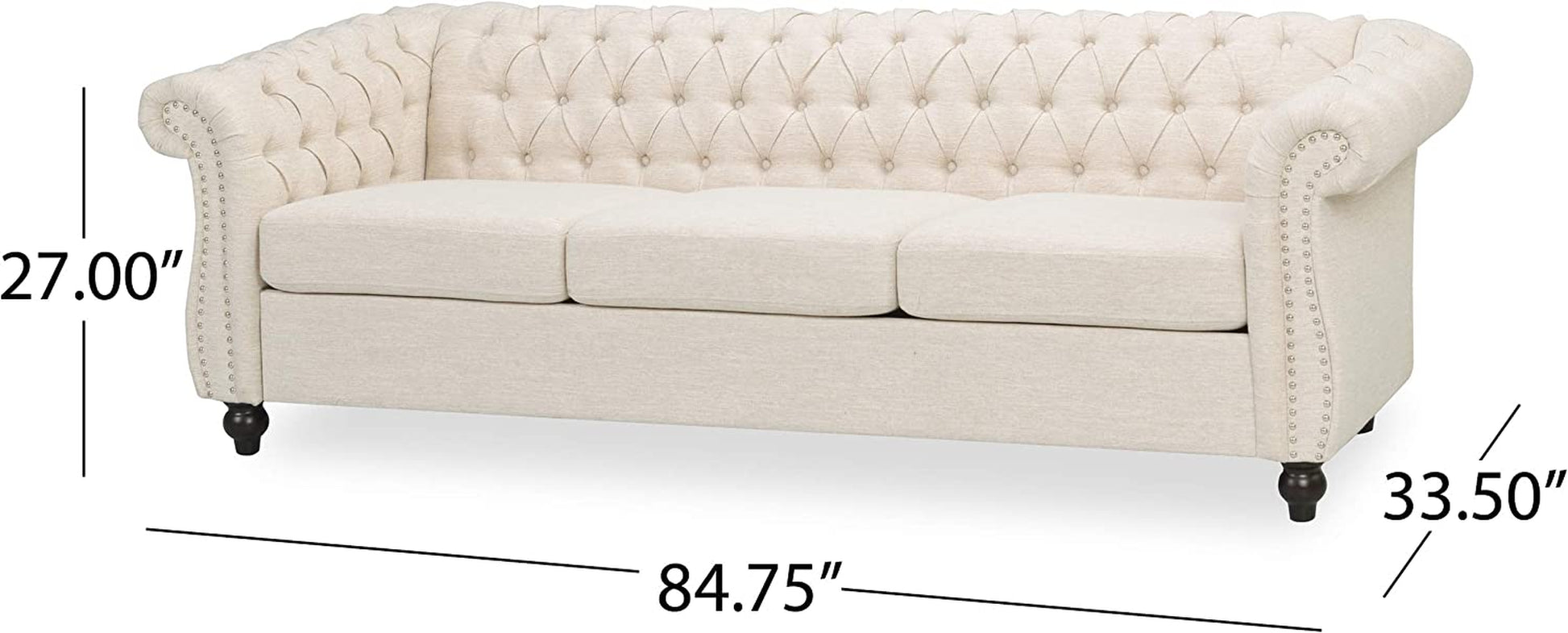 Norma Sofas, Beige, Dark Brown