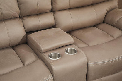 Microfiber Reclining Sofa Couch Set Living Room Set 8007 (Taupe, Sofa+Loveseat+Recliner)