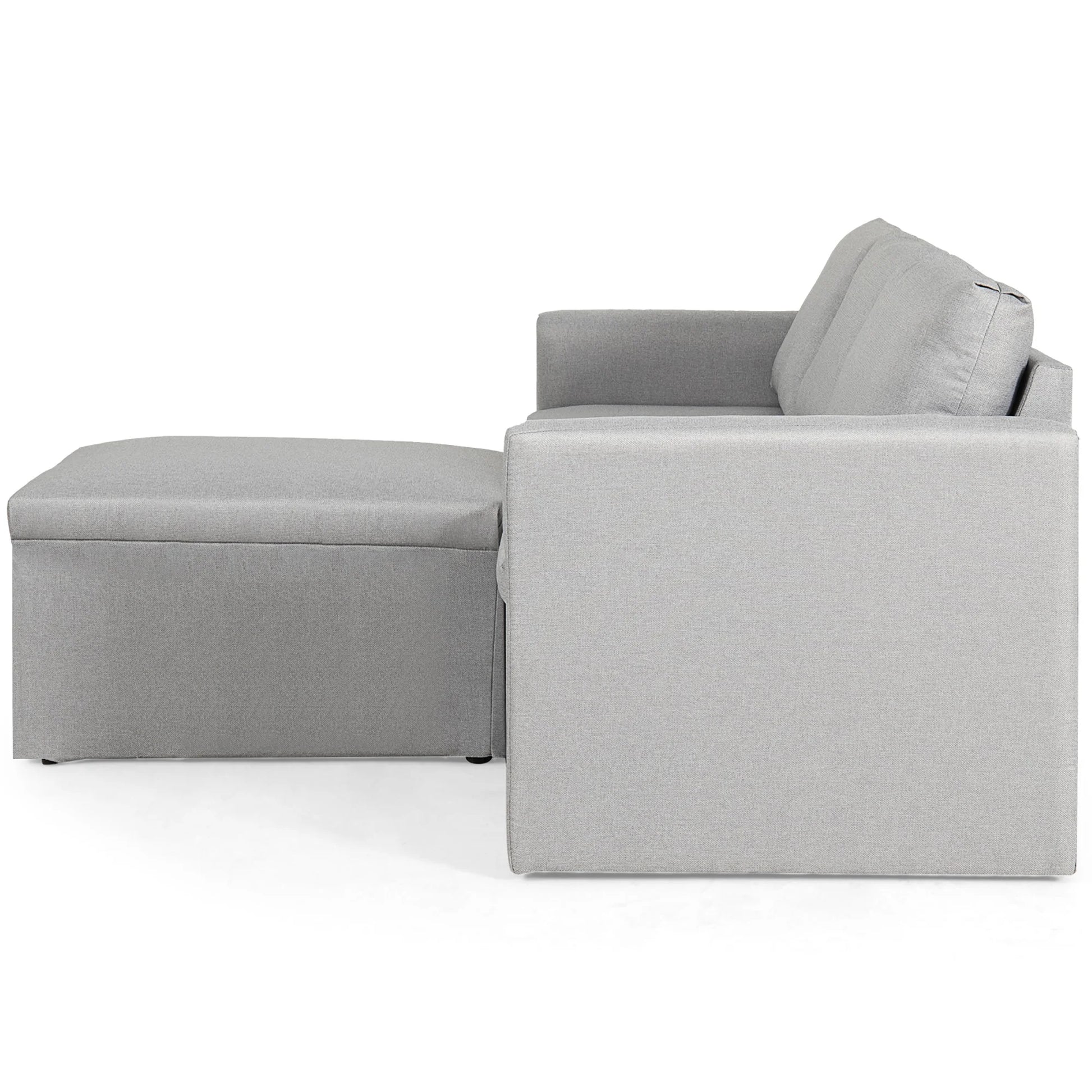 Convertible Sectional Sofa L-Shaped Couch W/Reversible Chaise Light Grey