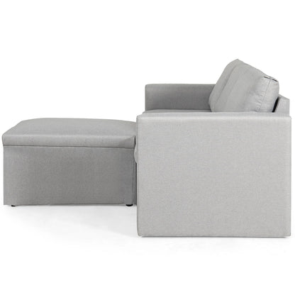 Convertible Sectional Sofa L-Shaped Couch W/Reversible Chaise Light Grey