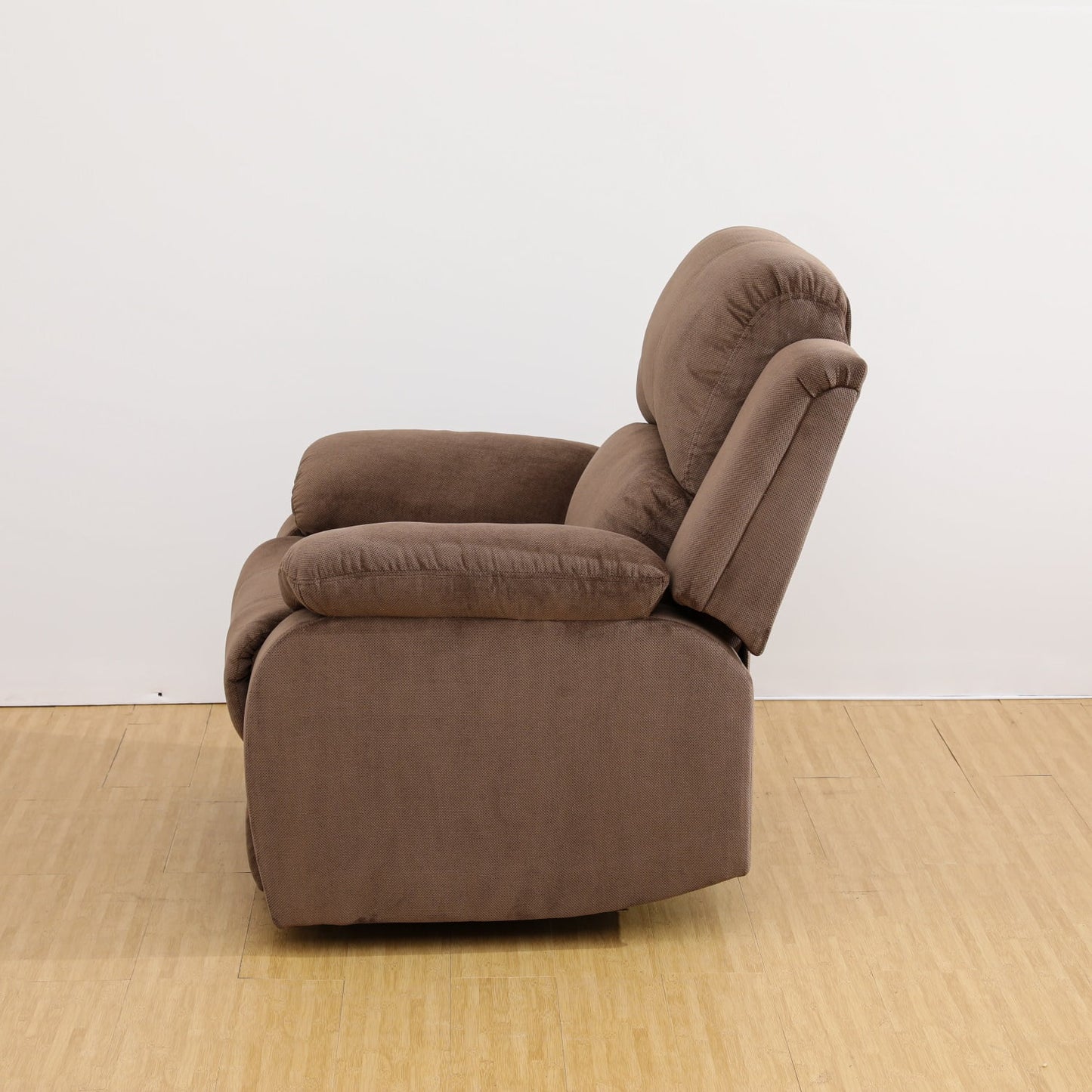 Corduroy Manual Single Rocker Recliner Sofa, Heavy Duty Reclining Chair for Home with Overstuffed Arm and Back, Brown