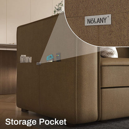 Convertible Sectional Sofa, U Shaped Couch with Storage Seats, Modular Sofa Couch with Convertible Chaise, Huckleberry Brown