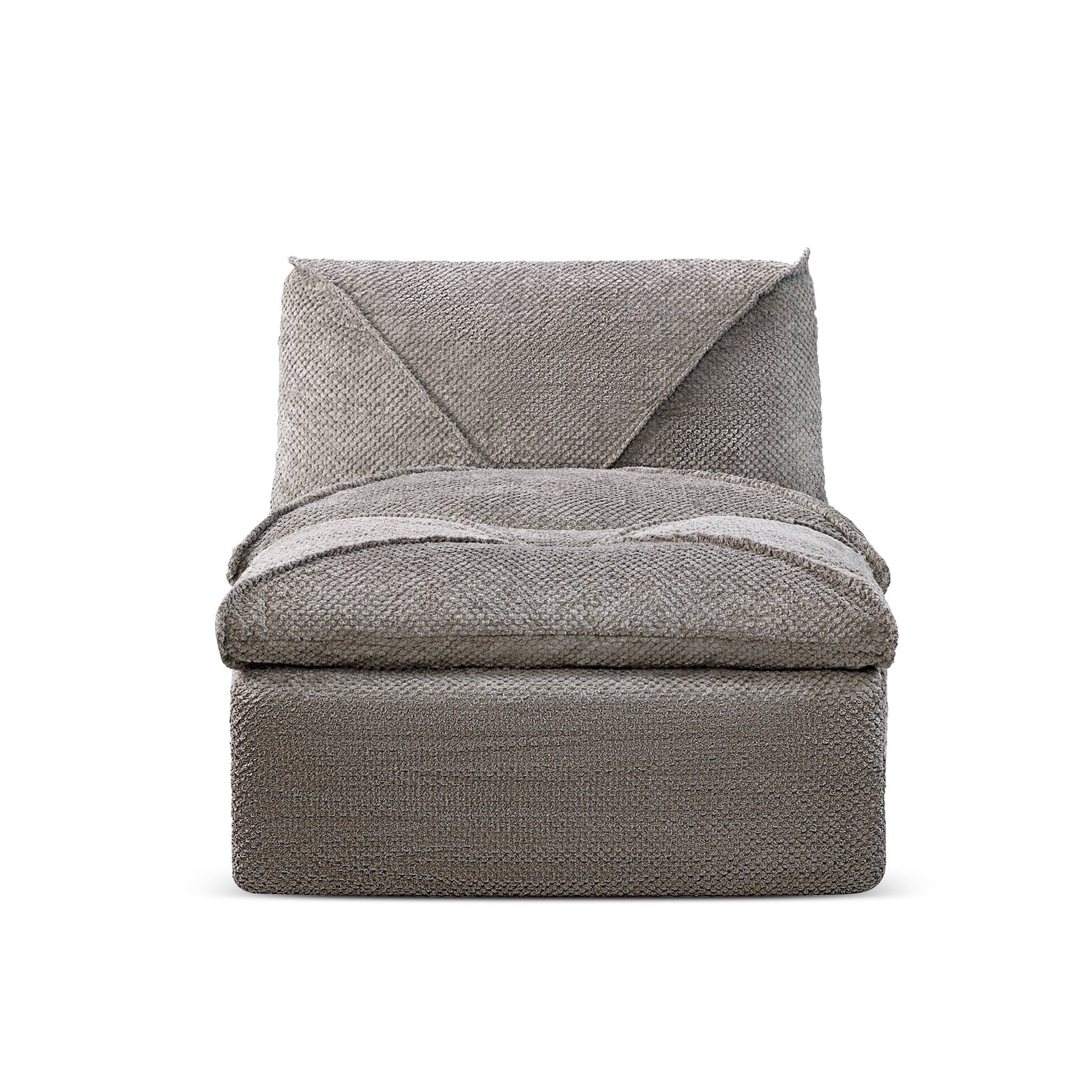 35.4"W Accent Chair, Upholstered Beanbag Sofa Chair, Modern Single Chair Accent Chair for Living Room Bedroom with Ottoman, Stone Gray