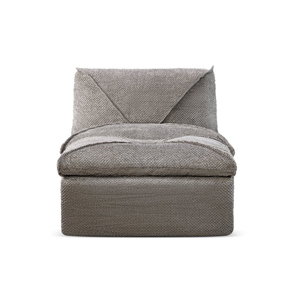 35.4"W Accent Chair, Upholstered Beanbag Sofa Chair, Modern Single Chair Accent Chair for Living Room Bedroom with Ottoman, Stone Gray