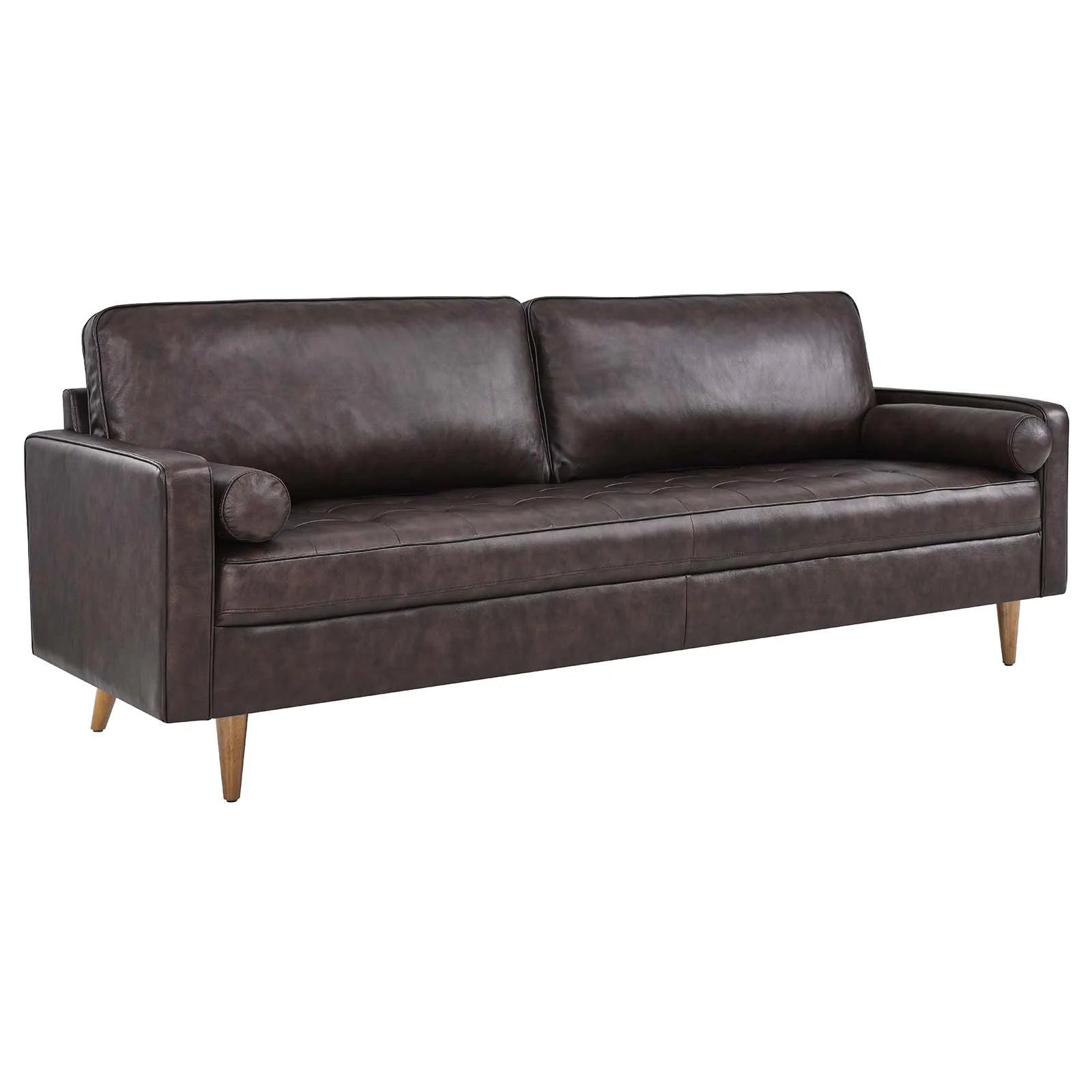 Valour 88" Leather Sofa in Brown