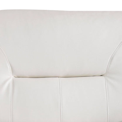 Leather Single Sofa Chair, Modern Comfy Sofa Couch for Living Room, Bedroom, White