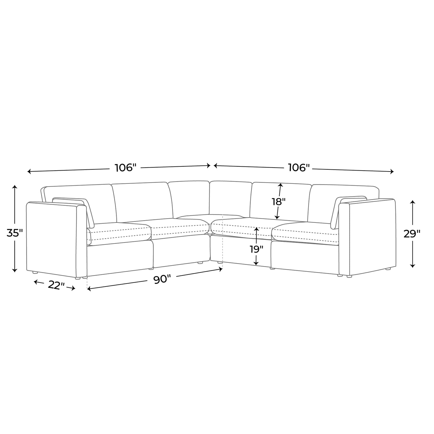 Oversized Modular Sectional Sofa Set,Sofa Couch with Reversible Chaise,Modern Modular Sofa for Living Room