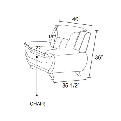 Leather Single Sofa Chair, Modern Comfy Sofa Couch for Living Room, Bedroom, White