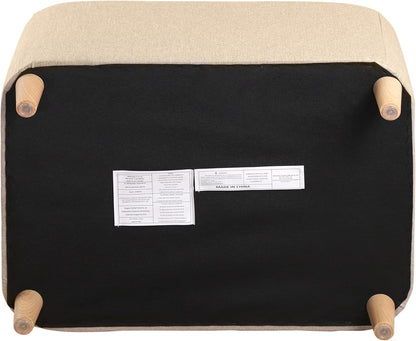 Pet Sofa with Movable Cushion, Rectangle Sofa with Wood Foot, Dog Sofa Dog Bed, Cat Sofa Cat Bed, Wooden Structure and Linen Pet Sofa Bed, Three Size (Small, Beige)