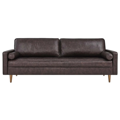 Valour 88" Leather Sofa in Brown