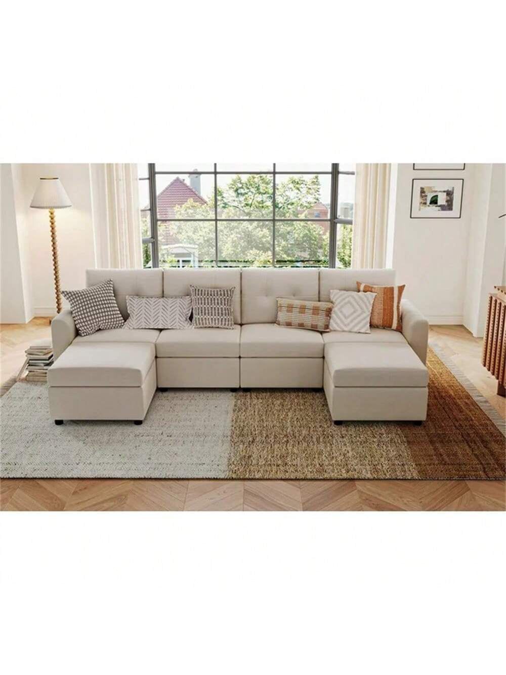 LINSY HOME Oversized Sofa, Sofa Bed Couch with Storage, U Shaped Couches Corner Sofa for Living Room