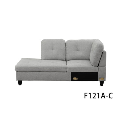 Couch Sofa Set, Modern L-Shaped Sofa Living Room Furniture Set, Chenille Finish Sectional Sofa Set for Apartment, Off-White(Without Ottoman)