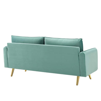 Revive Performance Velvet Sofa in Mint
